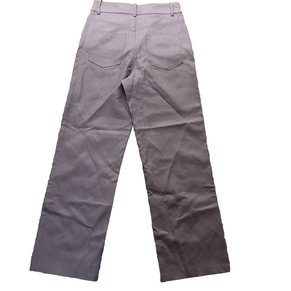 Zara High Waisted Lilac Faux Leather Trousers M Raw Hem 30x30 Hipster Skate‎ Emo - Picture 5 of 16